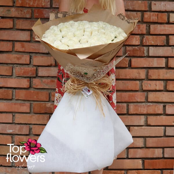 Bouquet 101 White roses