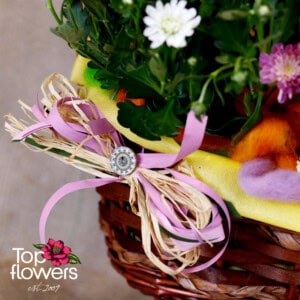 Basket of Chrysanthemums