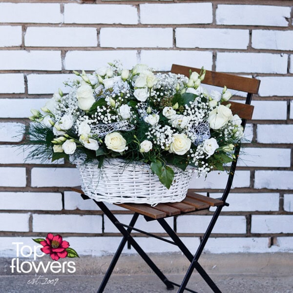 Gentleness in White | Flower Basket