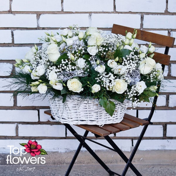 Gentleness in White | Flower Basket