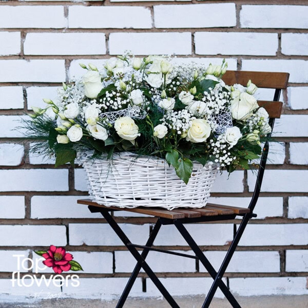 Gentleness in White | Flower Basket