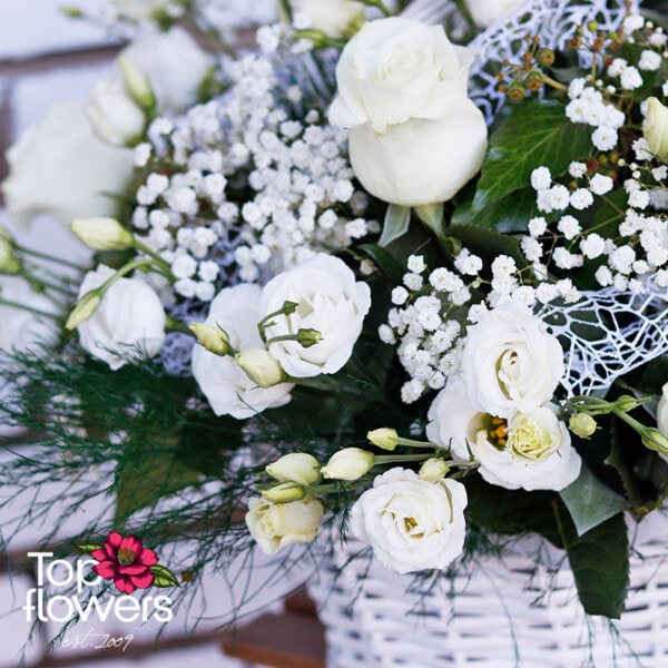 Gentleness in White | Flower Basket