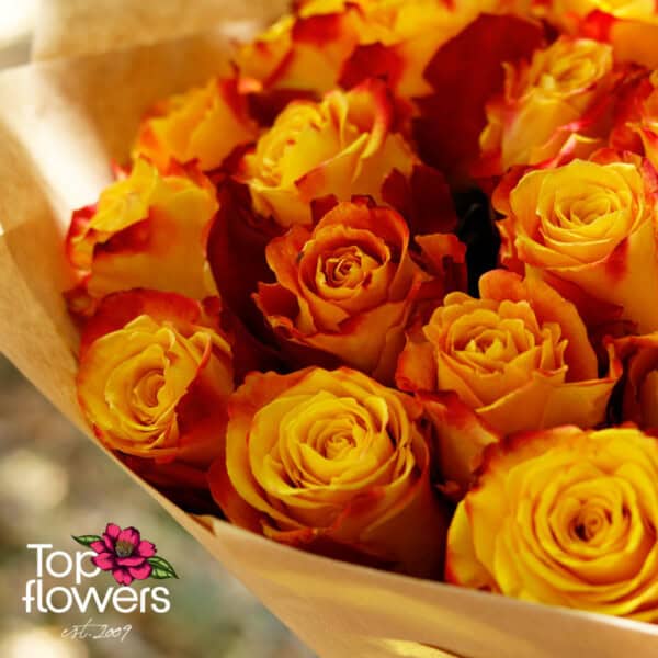 31 Fire roses | Bouquet - Image 4