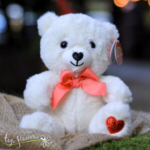 Bear with a ribbon Beige | 20 cm.