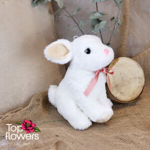 White bunny with ribbon | 25 cm.