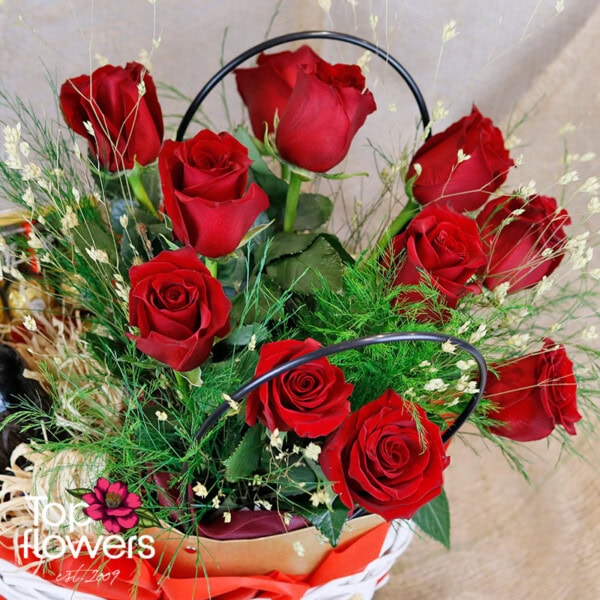 Gift Basket 1 | Red roses