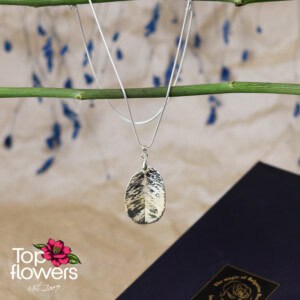 Rose leaf | Silver plated necklace