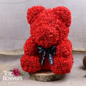 Artificial Flower Bear L | Red