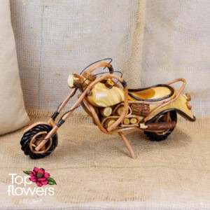 Decorative wooden motorcycle
