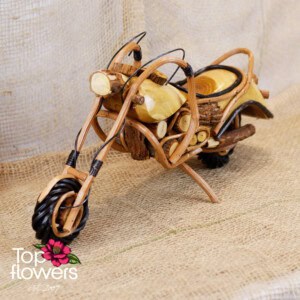 Decorative wooden motorcycle