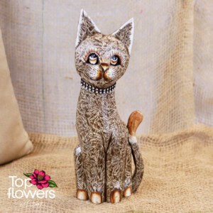 Decorative wooden cat | Colorful