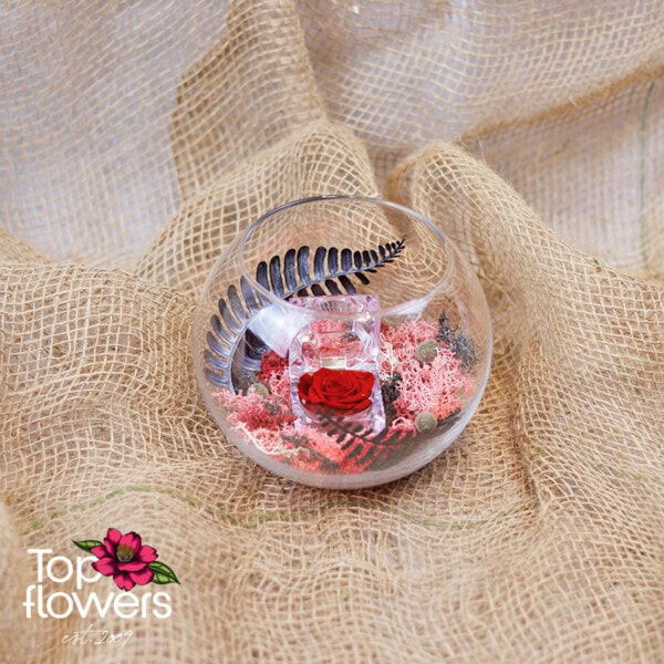 Art Installation | Eternal Rose Love Glass Sphere - Image 3