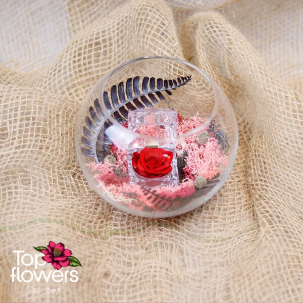 Art Installation | Eternal Rose Love Glass Sphere - Image 5