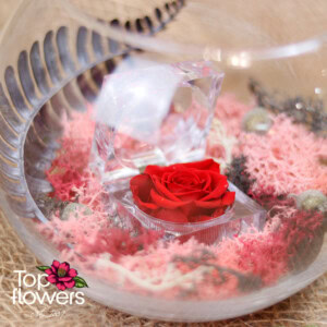 Art Installation | Eternal Rose Love Glass Sphere