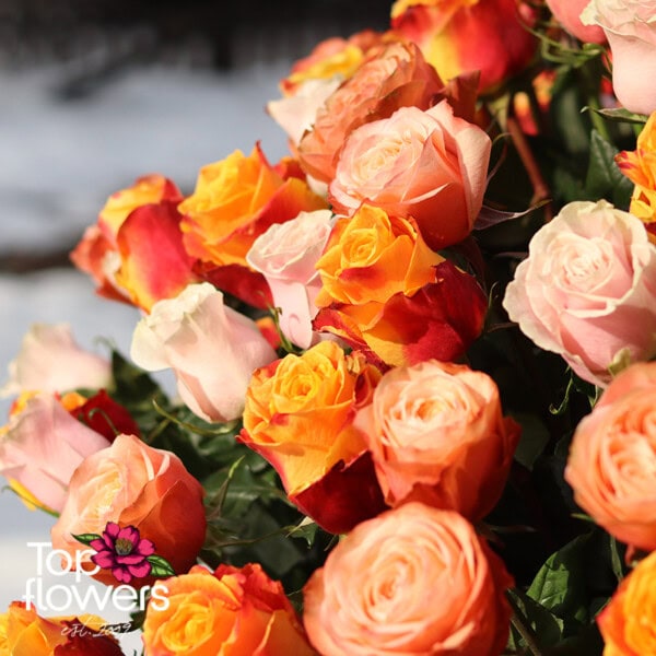 171 Multicolored Roses | Basket - Image 6